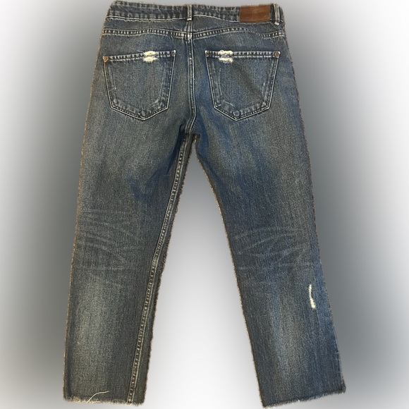 MANGO(MNG) Demin Rachel Straight Leg Distressed Jeans Women’s Size 2 - Picture 3 of 4